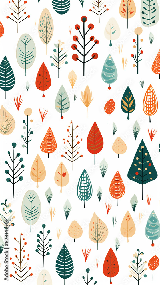 christmas pattern illustration white background created with Generative Ai christmas pattern illustration white background created with Generative Ai