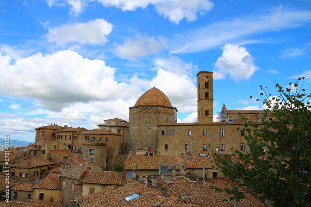 View of the old town of Volterra an Italian city in the province of Pisa in the Tuscany region