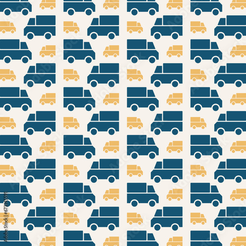 Truck beautiful colorful seamless pattern trendy vector illustration background texture