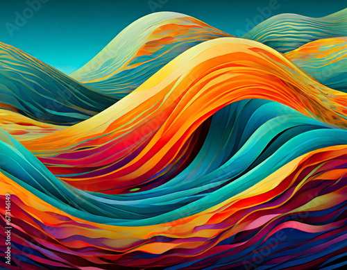 Abstract colorful oil painting for background on digital art, Generative AI. 