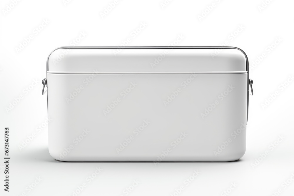 lunch box mockup for meal on white background, container for food - obrazy, fototapety, plakaty 