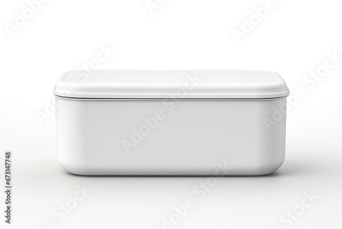 lunch box mockup for meal on white background, container for food photo