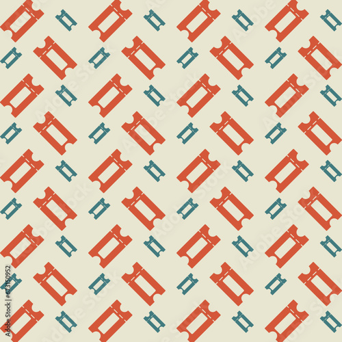 Ticket abstract artwork design trendy seamless pattern vector illustration background