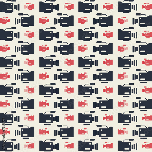 Video camera abstract artwork design trendy seamless pattern vector illustration background