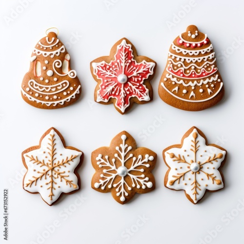 Varities of christmas cookies isolate on white background