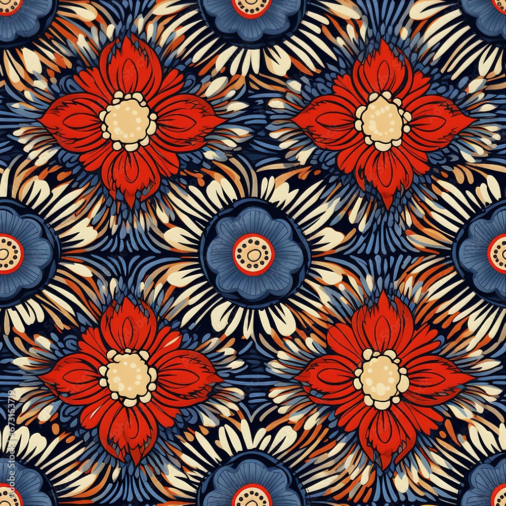 Batik and Floral Medallions Pattern