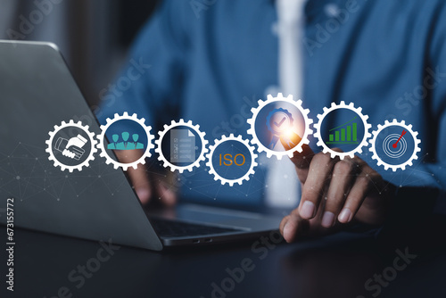 Service Quality assurance, Guarantee, Standards, ISO , Standards quality assurance control standardisation and certification concept.