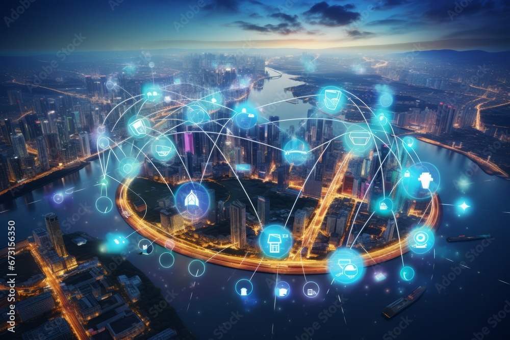 Futuristic Smart City. Cutting-Edge IoT-Enabled Lighting and Transport Control System