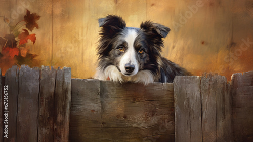 Illustration d'un chien. Animal domestique, chien, chiot, mignon. Peinture, dessin, couleurs. Fond pour conception et création graphique. 
