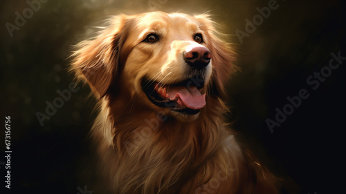 Wallpaper Mural Illustration d'un chien. Animal domestique, chien, chiot, mignon. Peinture, dessin, couleurs. Fond pour conception et création graphique.
 Torontodigital.ca