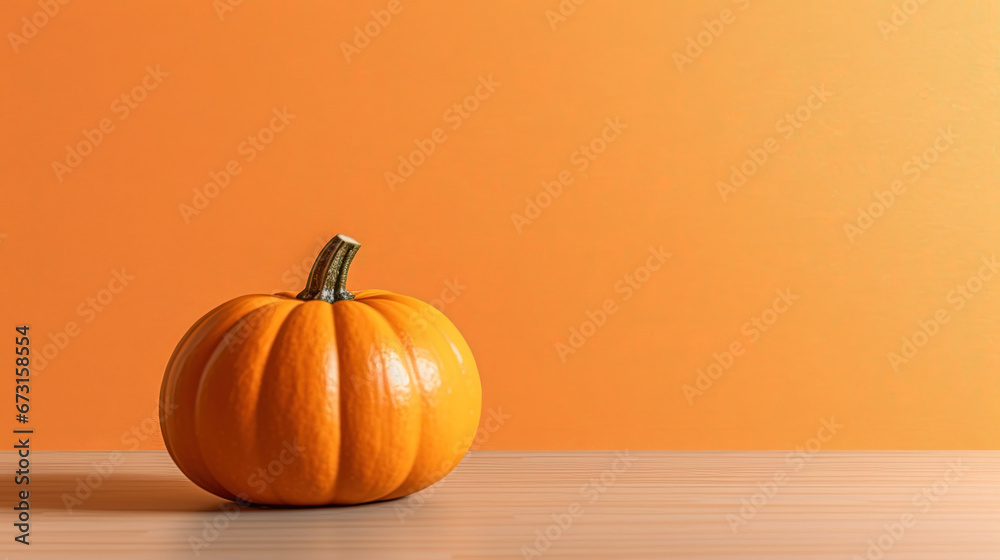 Acorn Squash with Copy Space Orange Background Selective Focus Acorn Squash with Copy Space Orange Background Selective Focus