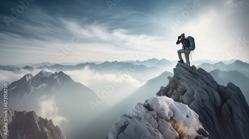 Photographer on Top of the Mountain
