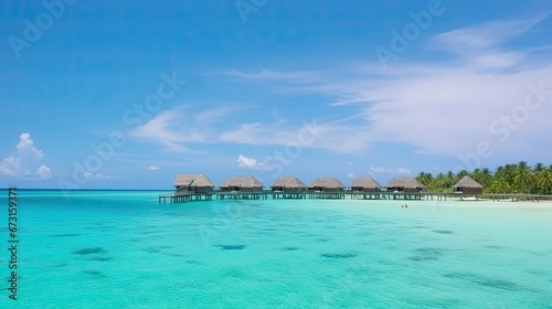 Tropical Paradise: Bungalows, Crystal-Clear Waters, and Serene Bliss