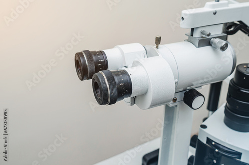 Selection of glasses, optical equipment. Ophthalmology. Eye care.