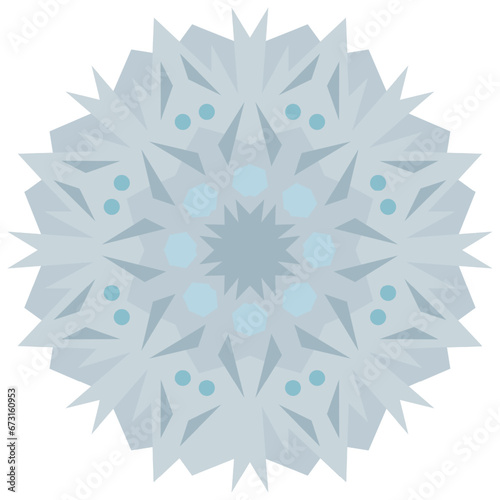 Unusual snowflake, mandala, flower. Vector graphics. Isolated on white background
