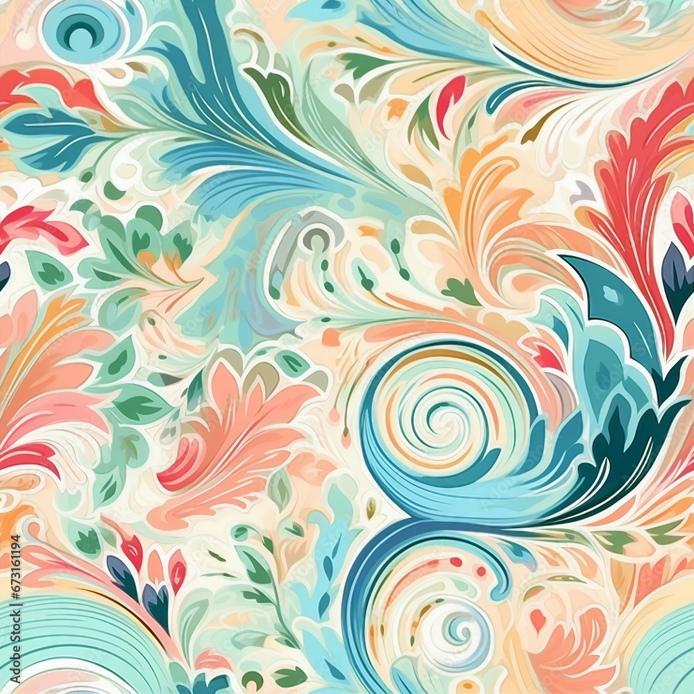 Batik Inspired Patterns in Pastel Hues Pattern Batik Inspired Patterns in Pastel Hues Pattern