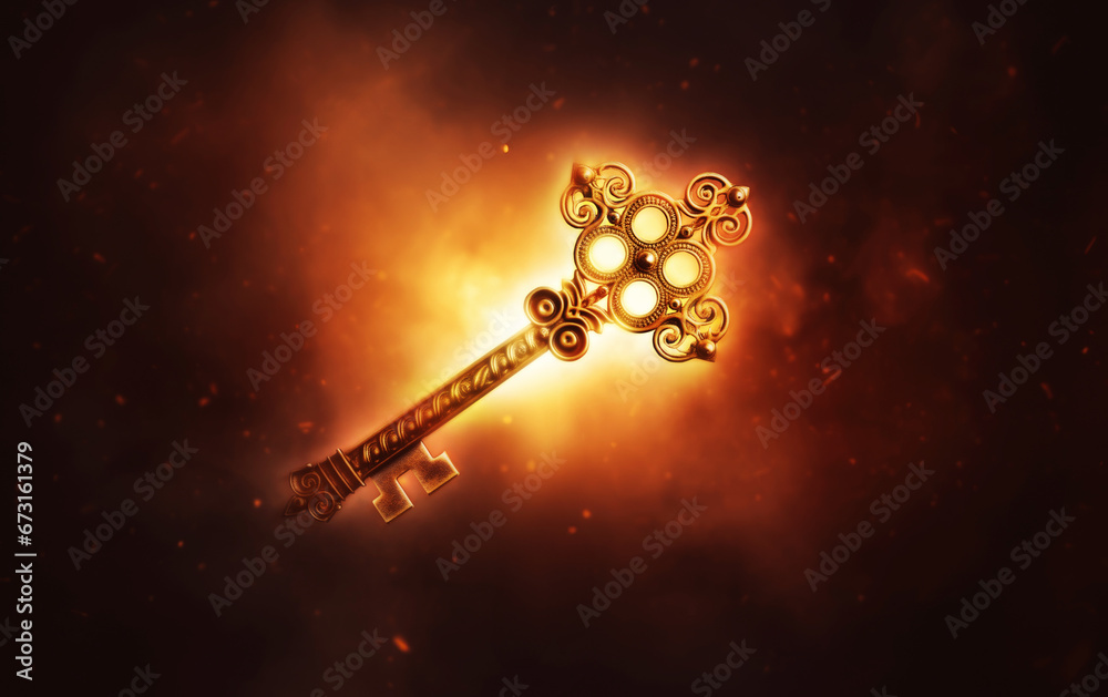 Magic glowing key - The Secret to Wealth - Journey to Enlightenment Magic glowing key - The Secret to Wealth - Journey to Enlightenment