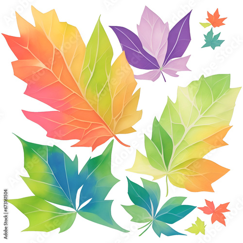 Colorful autumn leaves background ai generative