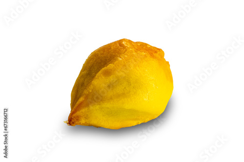 Single delicious homemade mini pineapple pie isolated on white background with clipping path.