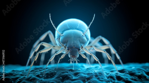 Microscopic view of a dust mite, Generative AI