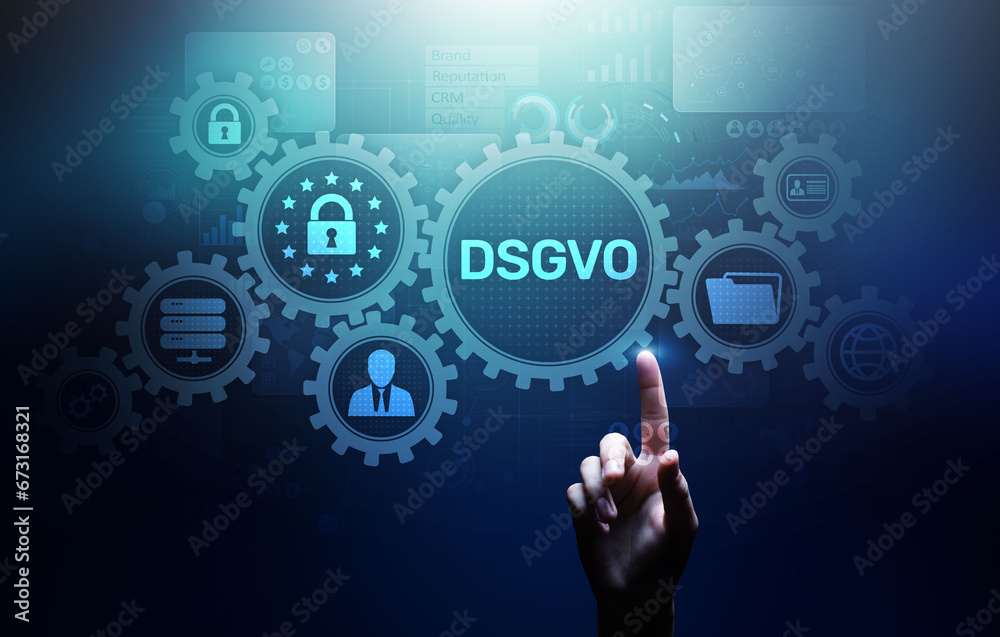 DSGVO, GDPR General data protection regulation european law cyber security personal information privacy concept on virtual screen.