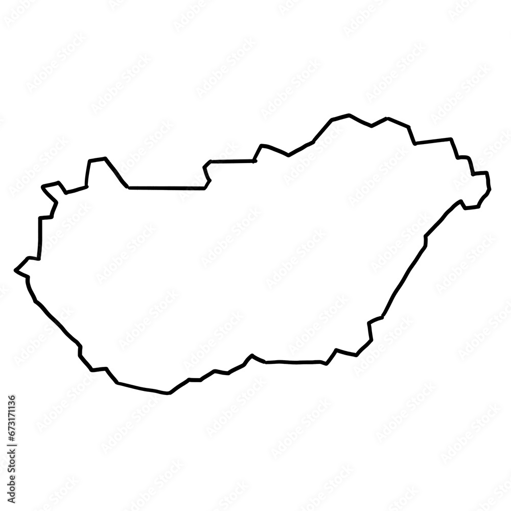 Hungary map outline Hungary map outline