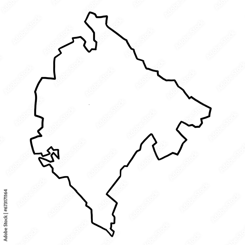 Montenegro map outline