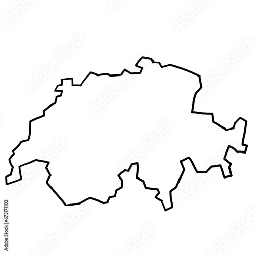 Switzerland map outline