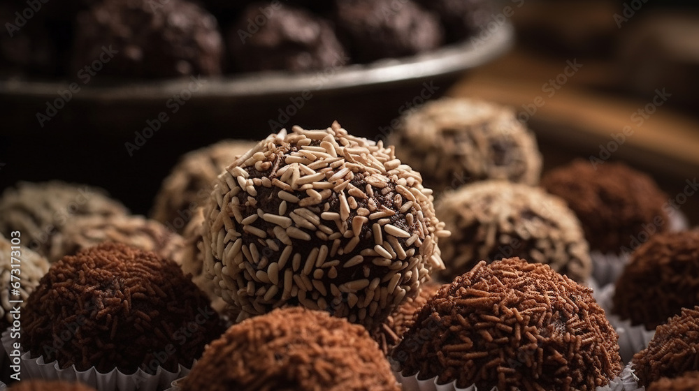 Brazilian Brigadeiros Selective Focus Background Brazilian Brigadeiros Selective Focus Background