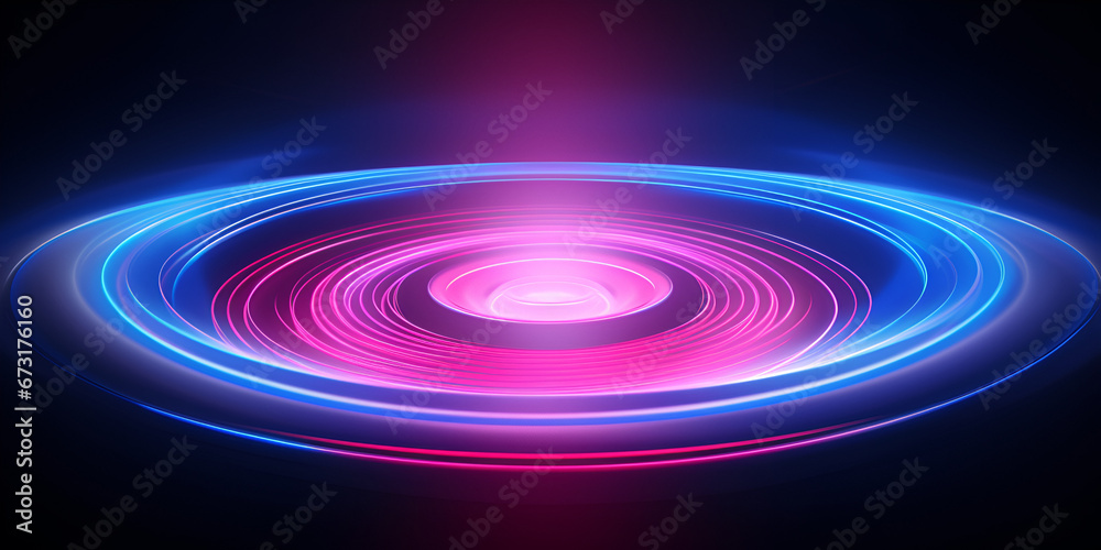 Neon pink and blue textured round circle background Neon pink and blue textured round circle background