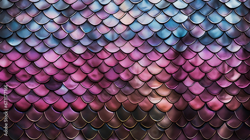 Mermaid Scales Watercolor Holographic rainbow squame background. generative ai photo