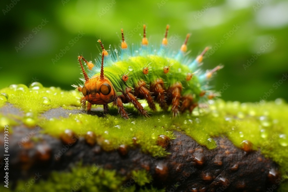 A caterpillar is a small, worm-like creature that eats plants. Generative AI