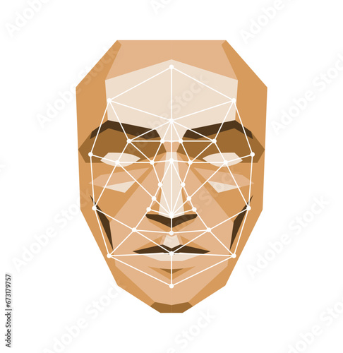 Facial recognition. Face ID. Personal verification