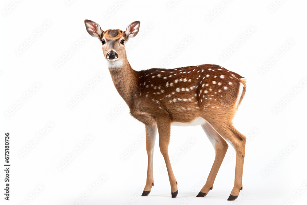 Naklejka premium Deer, Deer Isolated In White, Deer In White Background