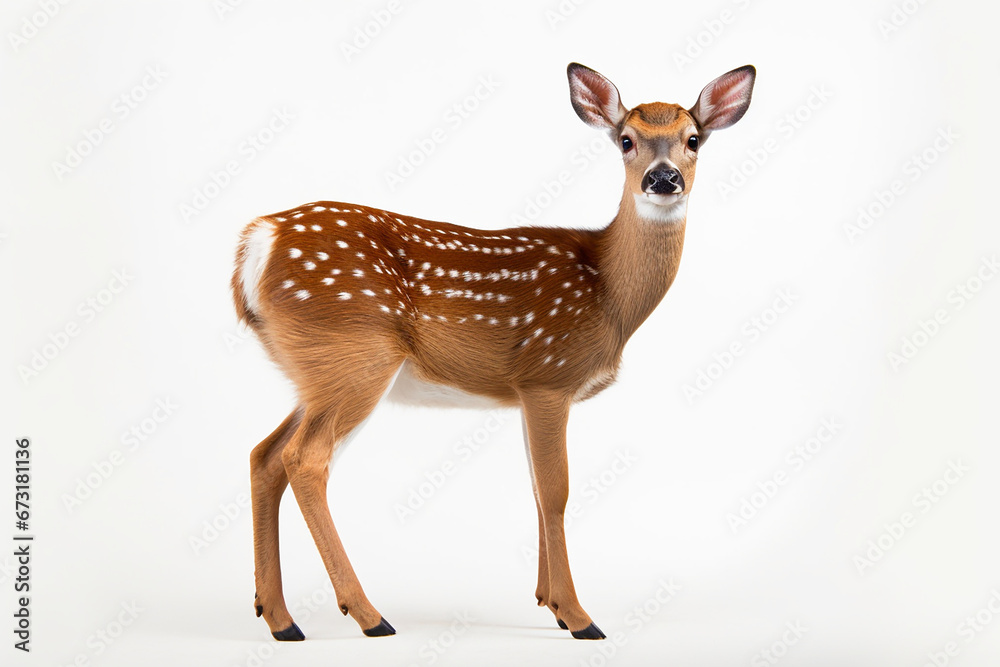 Deer, Deer Isolated In White, Deer In White Background Deer, Deer Isolated In White, Deer In White Background