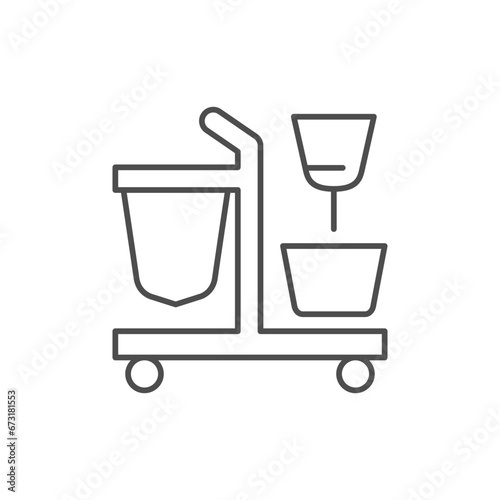 Cleaning equipment line outline icon