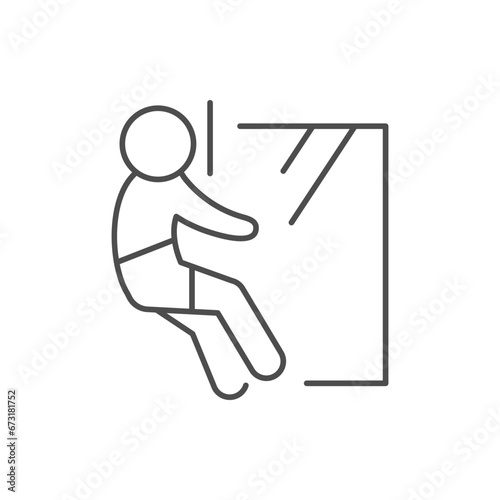 Industrial window cleaning line icon