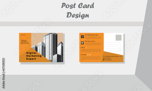 Vector stylist corporate real state postcard design template
