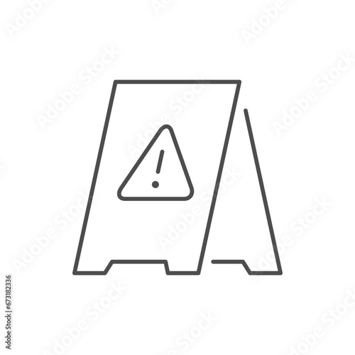 Wet floor warning line icon