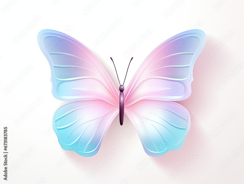 A beautiful red and blue butterfly on a white background. Isolated. Generated by AI. A beautiful red and blue butterfly on a white background. Isolated. Generated by AI.