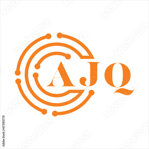 AJQ letter design.AJQ letter technology logo design on white background.AJQ Monogram logo design for entrepreneur and business. photo