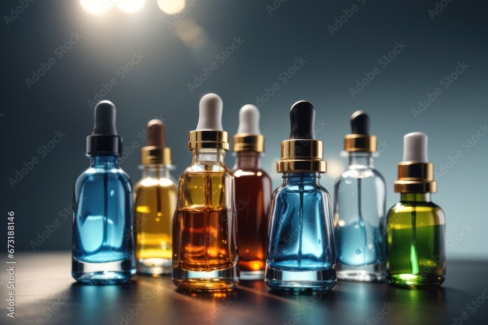 bottle of perfume on black background