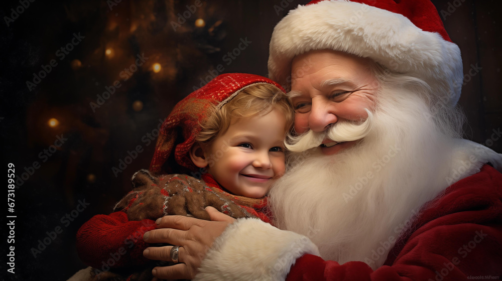 Père Noël avec enfant Père Noël avec enfant