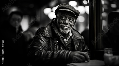 Gentleman with a Cap in Café © Ezio Gutzemberg