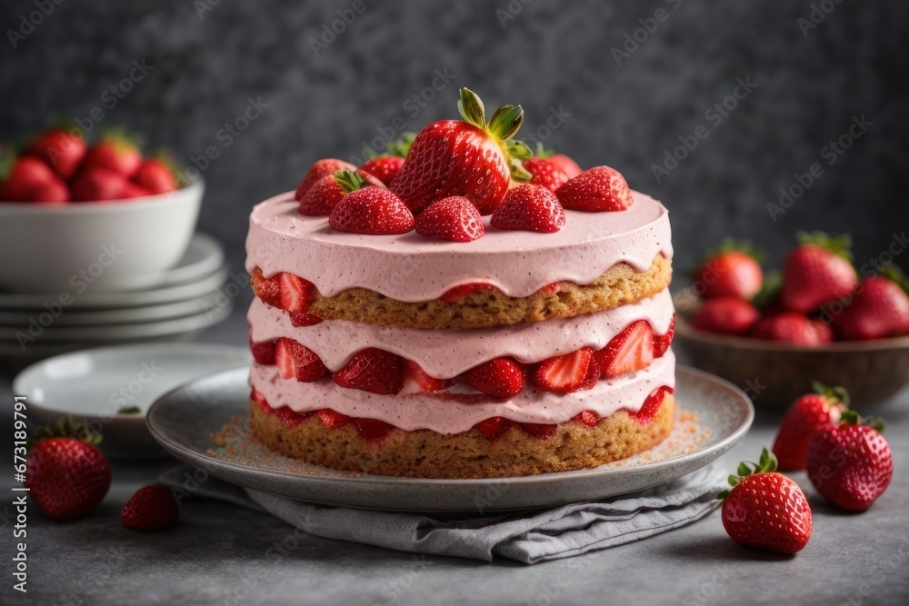 cake with strawberries