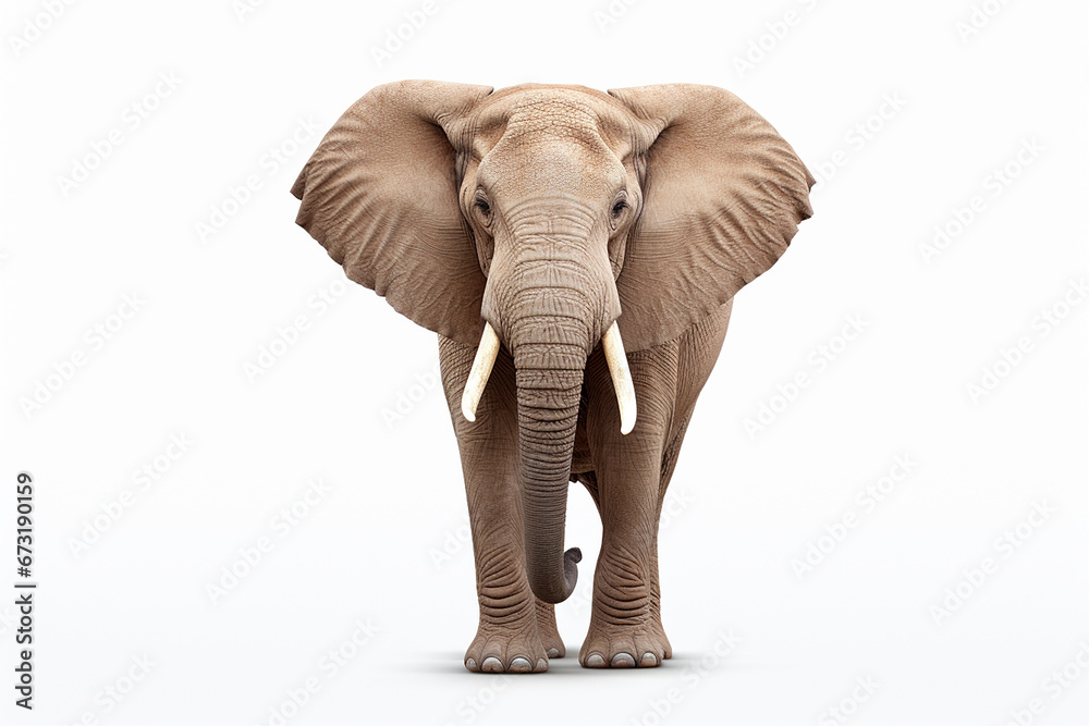 Obraz premium African Elephant Isolated On White, African Elephant On White Background, African Elephant, Elephant