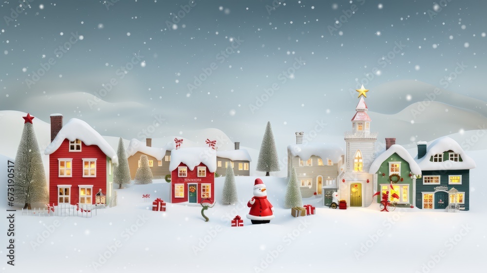 Festive Christmas winter illustration