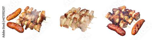 skewers on white isolated background