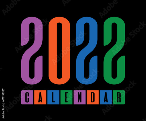 2022 calendar logo on black background