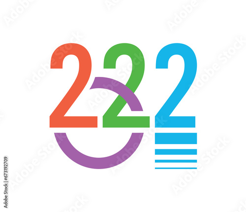 2022 logo on white background. colorful 2022